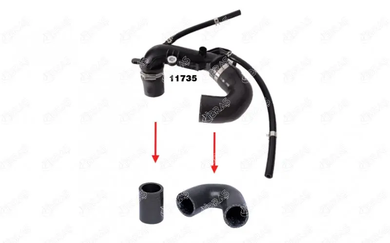 Store code: 11758 for TURBO pipe hose 3 times POLYESTER used for CLIO CLIO II DCI CLIO II / CLIO II / CLIO III