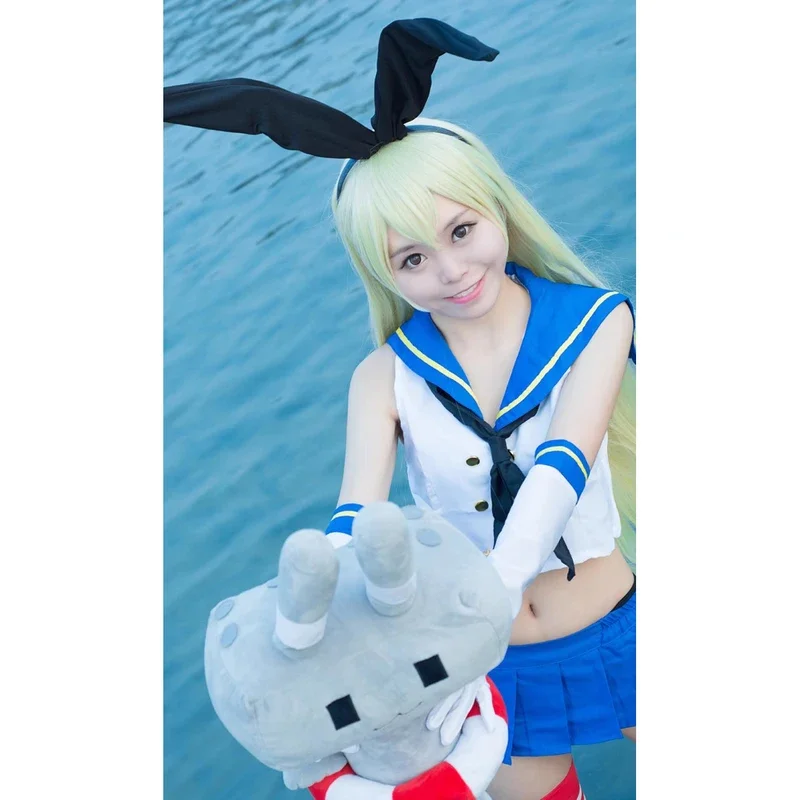 EE01 Collezione Anime Kantai Shimakaze Cosplay Kancolle Ragazze sexy Vestito da coniglietto Vestito da marinaio Uniforme da donna Festa di Halloween Co & 0Ww