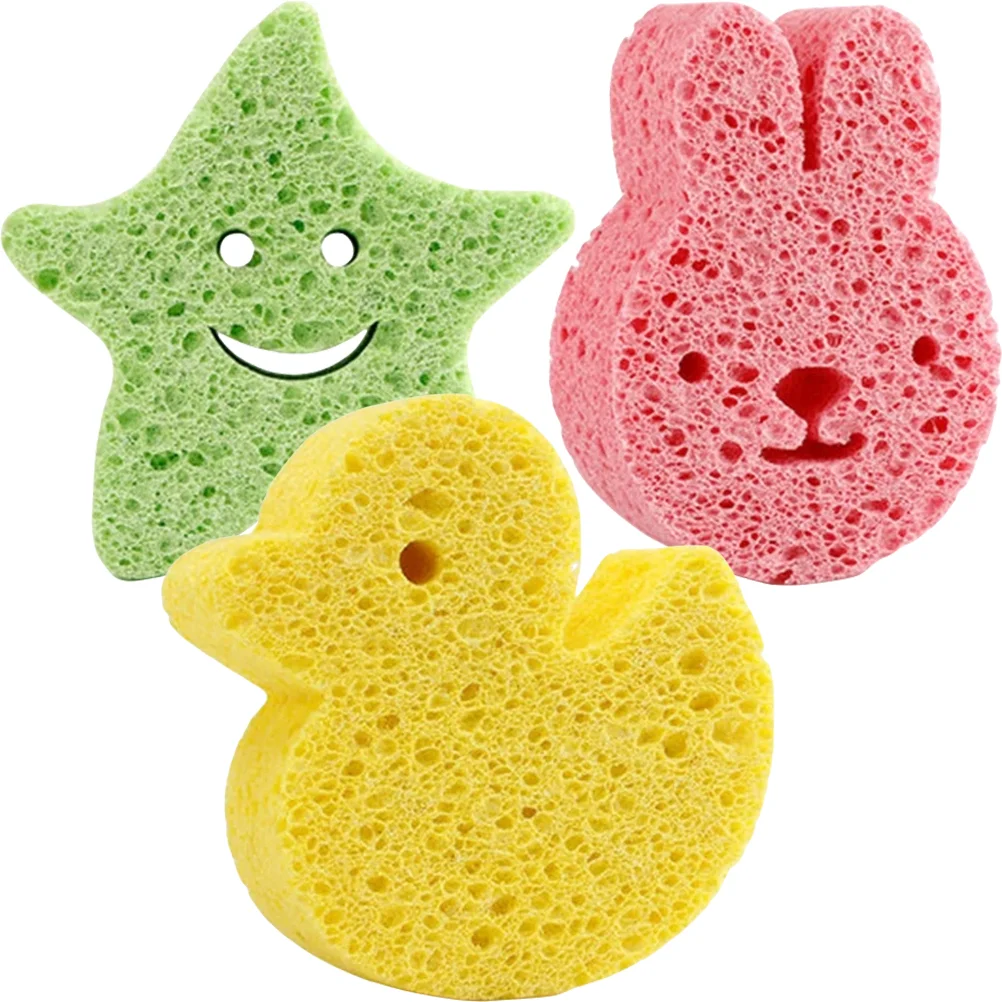 3 Pcs Children's Bath Sponge Bathing Tool Small Sponges Body Wash for Cute Bulk Baby