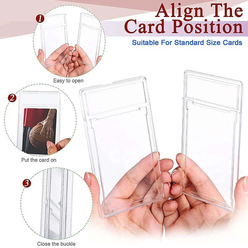 35/55/75/100PT Trading Cards Slab Label Grade Baseball Star Card Sleeves Protector Acrylic Stand Plastic Game PTCG Gift Toy