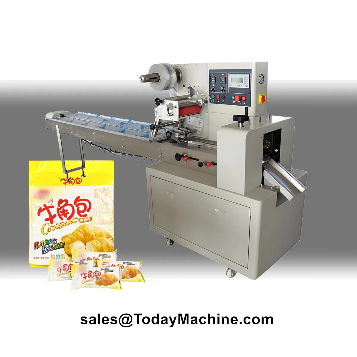 Flow Popsicle Ice Cream Brot Cookies Snacks Automatische horizontale Kissenverpackungsmaschine