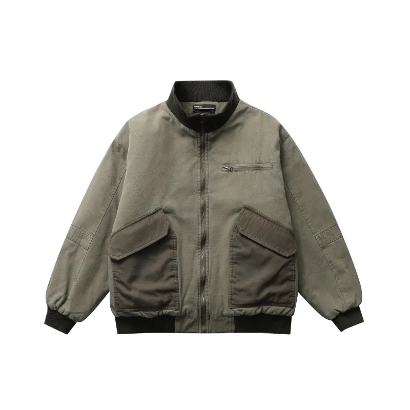 Autumn and Winter New 2025 Stand Collar Thickened Heavy-duty Washed Oversized Loose and Warm Cotton Parkas for Men