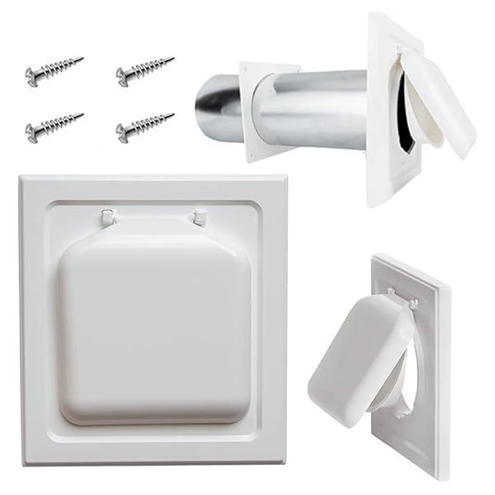

Dual Door Dryer Vent Cover with Screws House Vent Covers Exterior Easy Installation Dryer Vent Duct Cover for House Ventilation