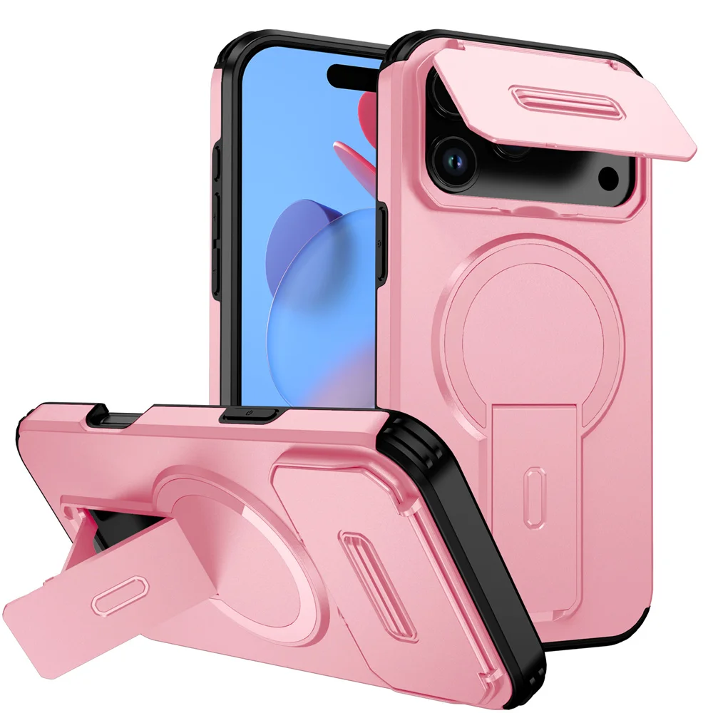 Shockproof Foldable Magnetic Stand Phone Case For iPhone 18 17 16 15 14 13 12 11 Pro Max Air 16E Full Body Lens Protection Cover