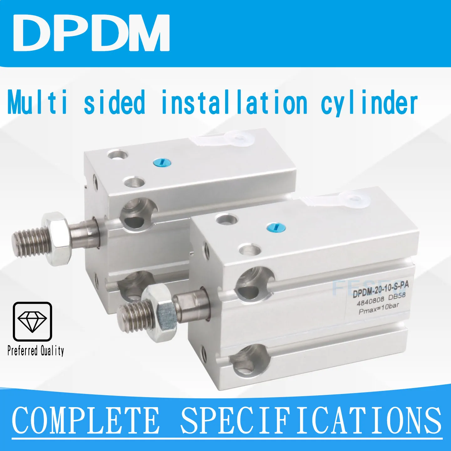 Cilindro de instalación multilateral DPDM-20-5-PA DPDM-20-10-15-20-25-30-40-50-PA DPDM-Q-20-5-PA DPDM-Q-20-10-15-20-25-30-40-50-PA