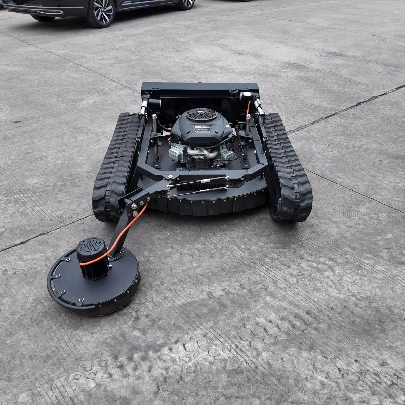 جزازة العشب المجنزرة التي يتم التحكم فيها عن بعد مع هيكل أسطواني رباعي الأشواط للاستخدام في الحديقة والحديقة والميدان #5