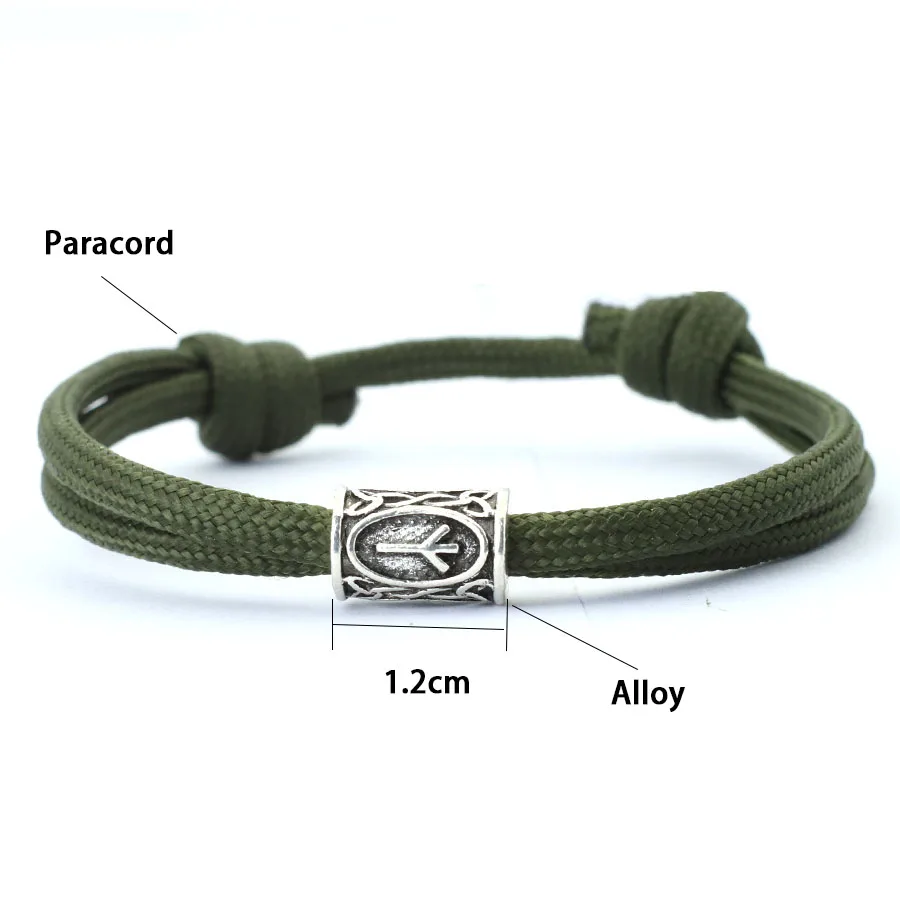 Norwegian Viking Characters Bracelet For Men Sliding And Adjustable Knot Braslet Outdoor Survival Paracord Braclet Pulsera Homme