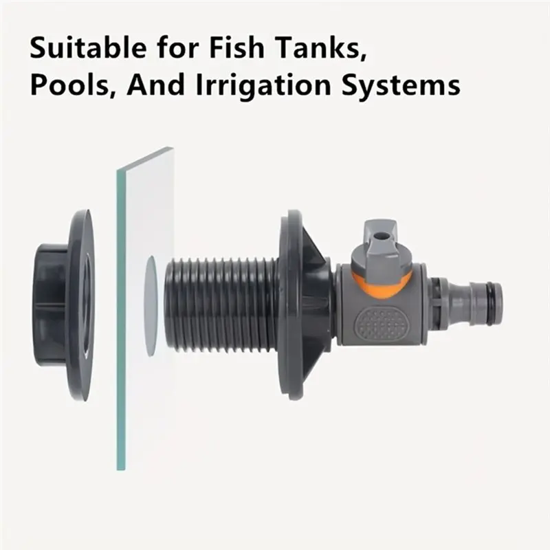 ABEZ Water Tank Adapter With Valve 3/4 Inch Straight Valve Nipple Quick Stop Connector Water Tank Adapter 3/4 Water Barrel