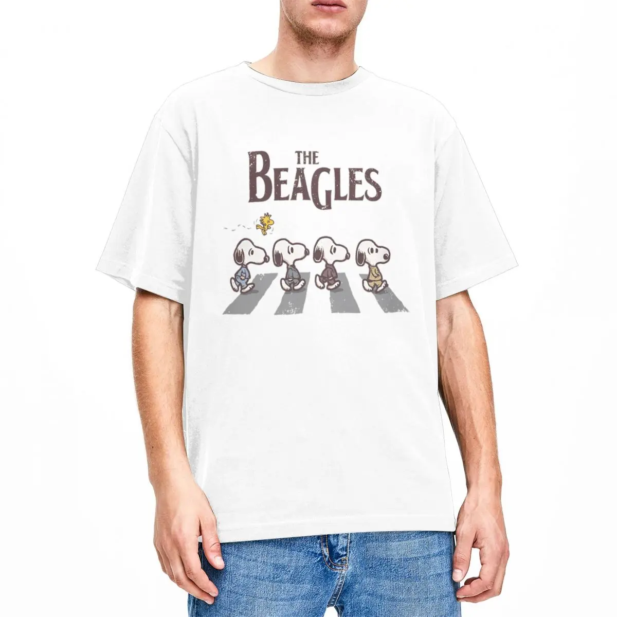 Fashion Peanuts Snoopy The Beagles T Shirt Men Women Cotton Comic Woodstock Tee Shirt Birthday Present Tops