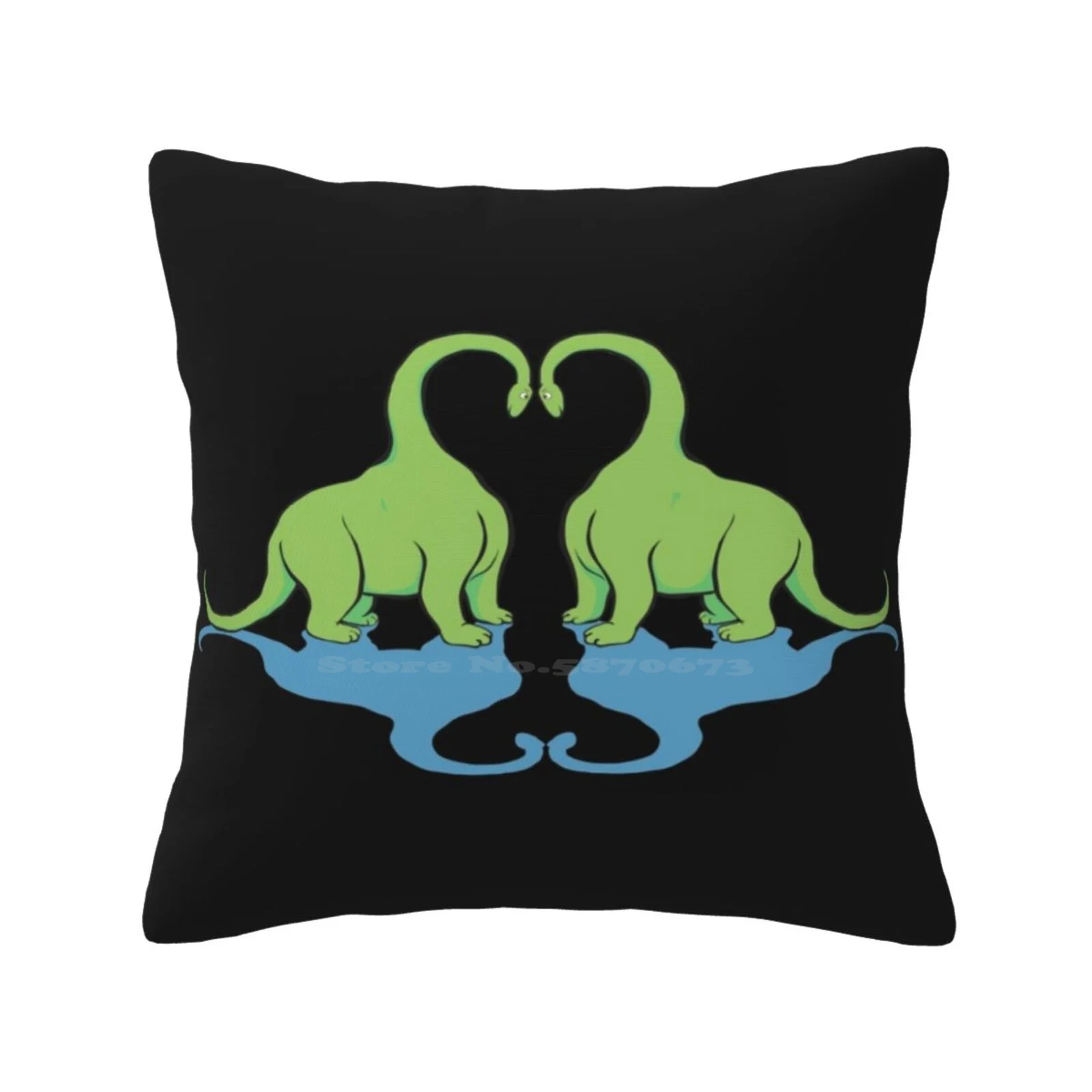 Dino Love Pillows Case Bedroom Home Decoration Heart Love Dinosaurs Valentines Day Romance Romantic Cute Funny Alrkeaton Althea