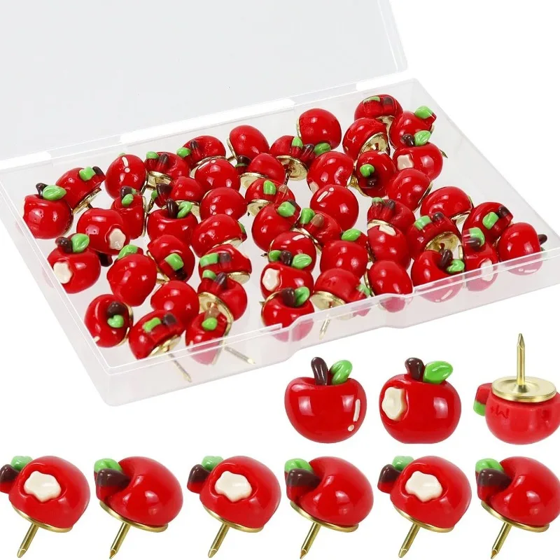 10 pz/set Cibo Mela Puntine per Bacheca Realistiche Frutta Puntine da Polso per Feltro Foto Parete Carino Pin Decorativo per Ufficio