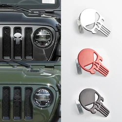 Logotipo de calavera de Metal para coche, emblema de rejilla delantera, insignia grande, pegatina para Jeep Grand Cherokee Wrangler, Gladiador Patriot