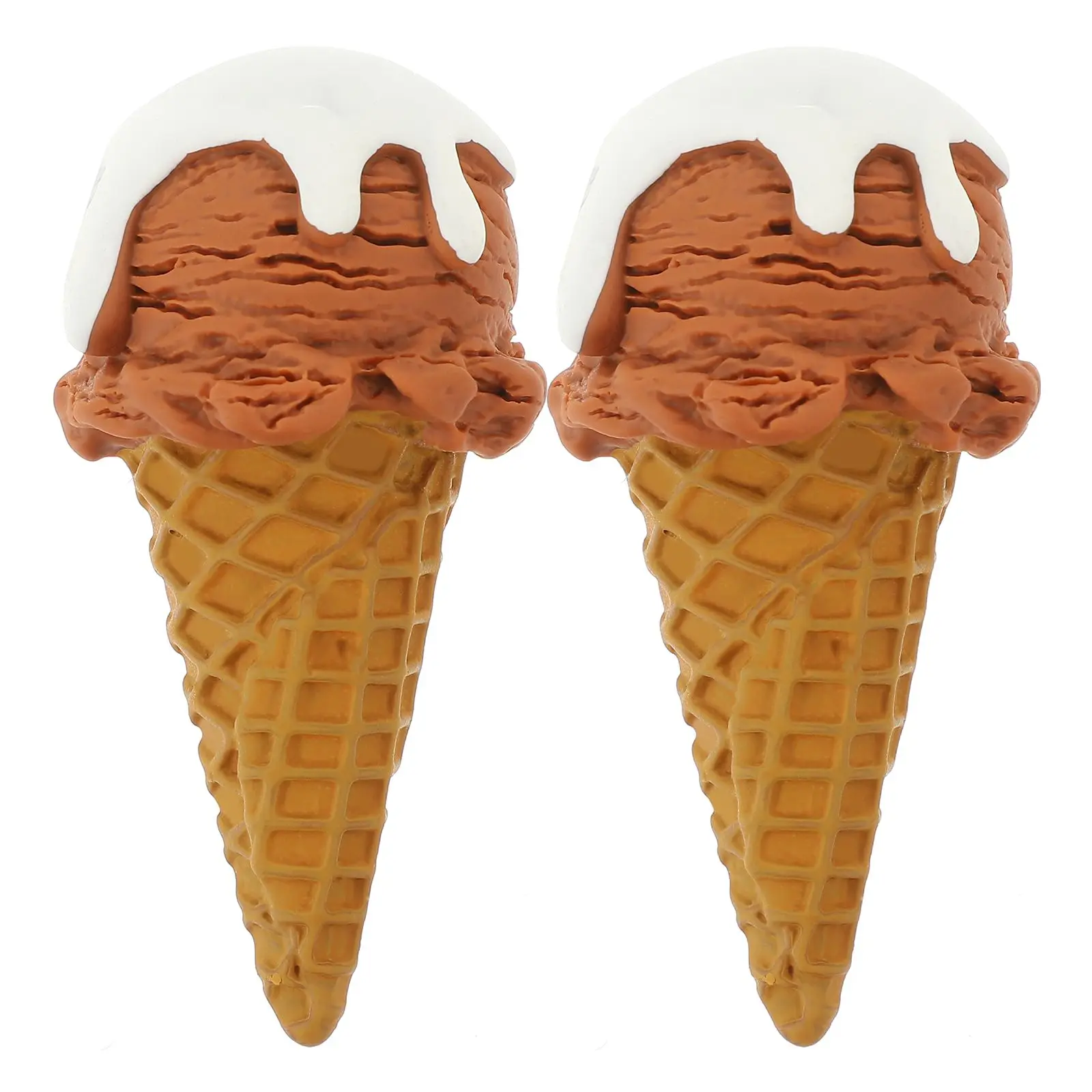 2 Pcs Simulated Ice Cream Mold Simulation Modeling Figurine Artificial Prop Fake Toy Dessert Display Models Resin