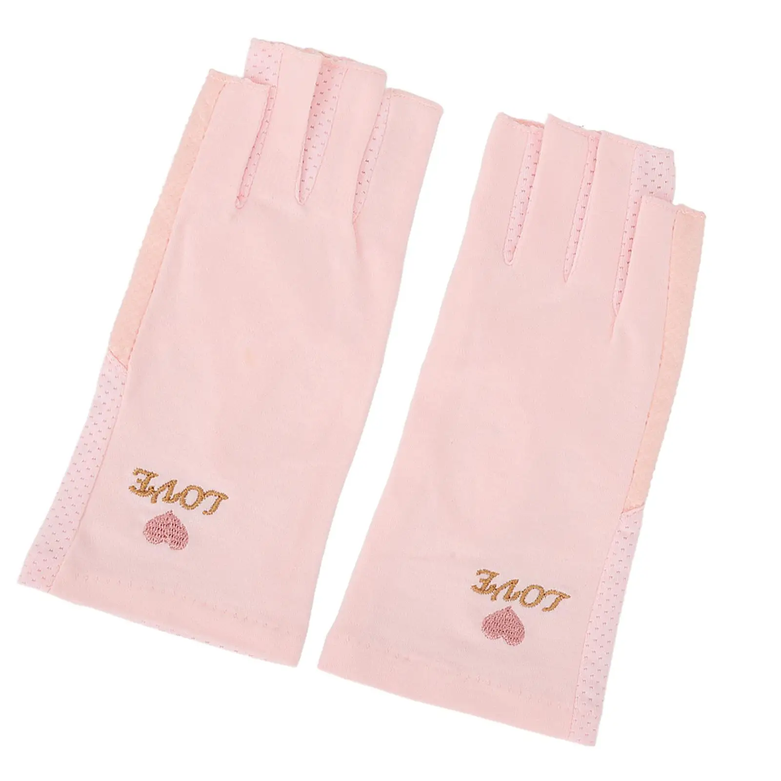 UV Protection Fingerless Manicure Gloves - Breathable  Cotton Nail Lamp Gloves for home Salon Nail Art