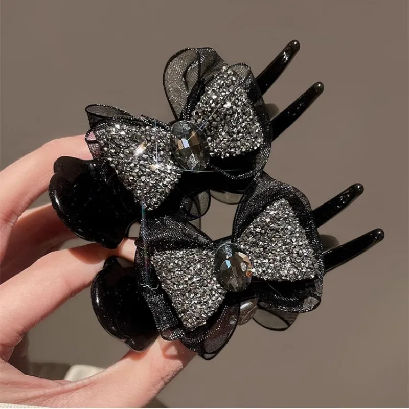 2023 Rhinestone Hair Claw Ponytail Hairpin Girls Ball Hairstyle Large Hair Clip Headdress Women Gripper Summer Hair Accessories