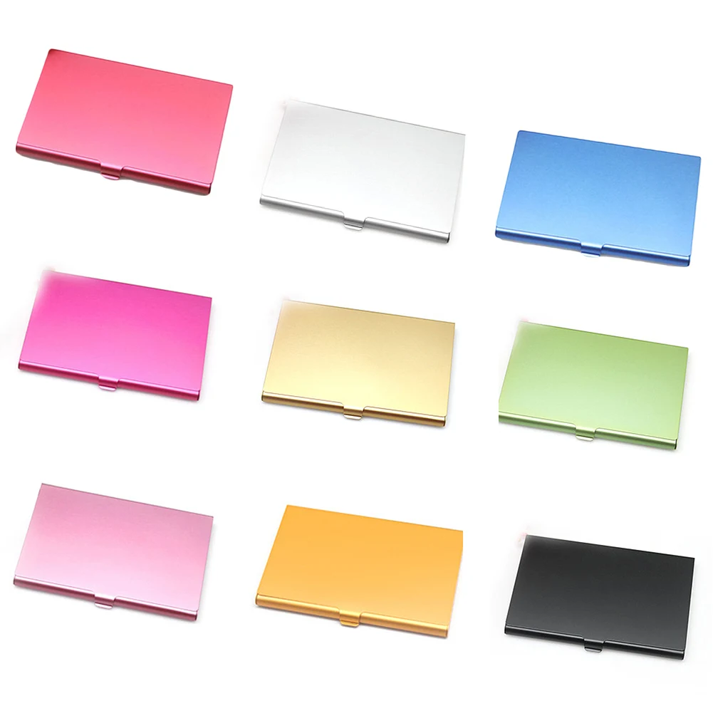 Business Aluminum Clamshell Business Card Case Carry-on Credit Card Case Colored Metal Name Card Holder Creative Fashion 9 Color