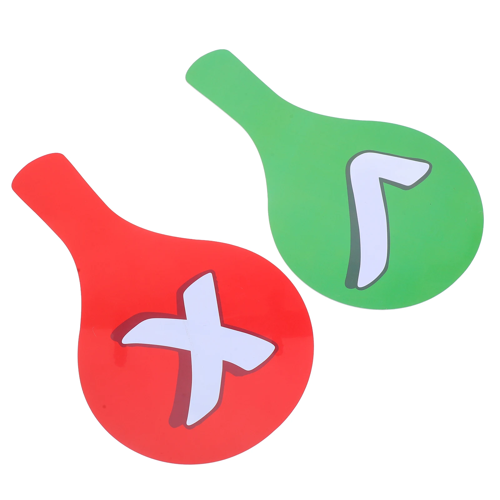 

2Pcs Handheld Dualsided Signs for Answer Paddle Board Classroom Teaching Games Waterproof Student Props