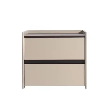 Modern Simple Square Foldable Nightstand Smoky Color Sheet Material Luxury Home Office Storage Apartment Living Room