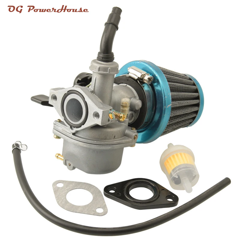 Motorcycle Parts PZ19 Carburetor With Air Filter Set Suitable For ATV Quad Go Kart Dirt Bike 70CC 90CC 110CC Cable Manaul Choke