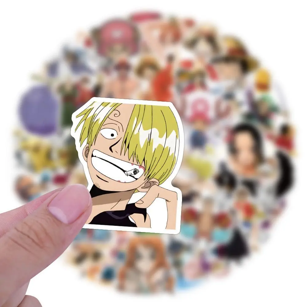 100 Stück One Piece Anime-Aufkleber, Dekorationsartikel, zweidimensionale DIY-Notizbuch-Sticker, wasserdichte Anime-Handy-Aufkleber – Detail 7
