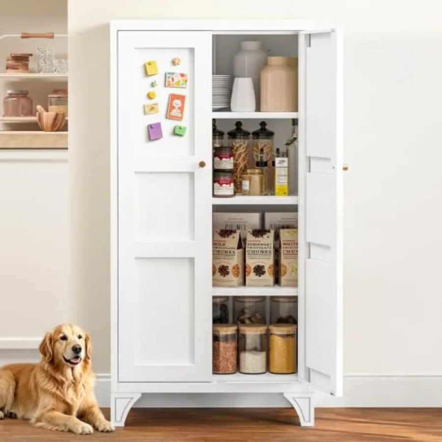 Metal Storage Cabinet with Doors and 3 Adjustable Shelves - 47