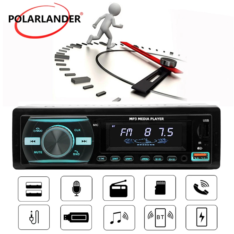 

Автомобильный MP3-плеер PolarLander 1 din с двумя USB-портами, 12 В, поддержка USB/TF-карт, FM, многофункциональные встроенные Bluetooth-Аксессуары для автомобилей