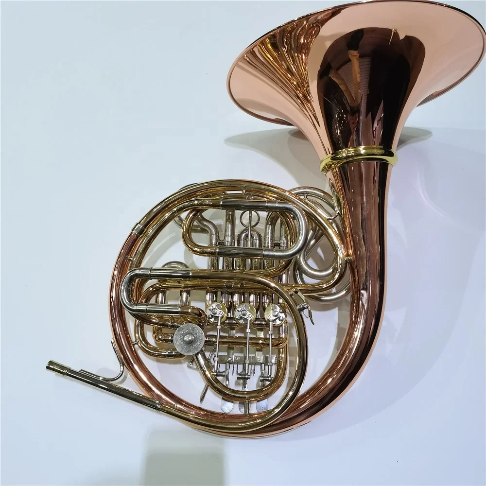 4-key Double Gold Brass Bell French Horn Instrument