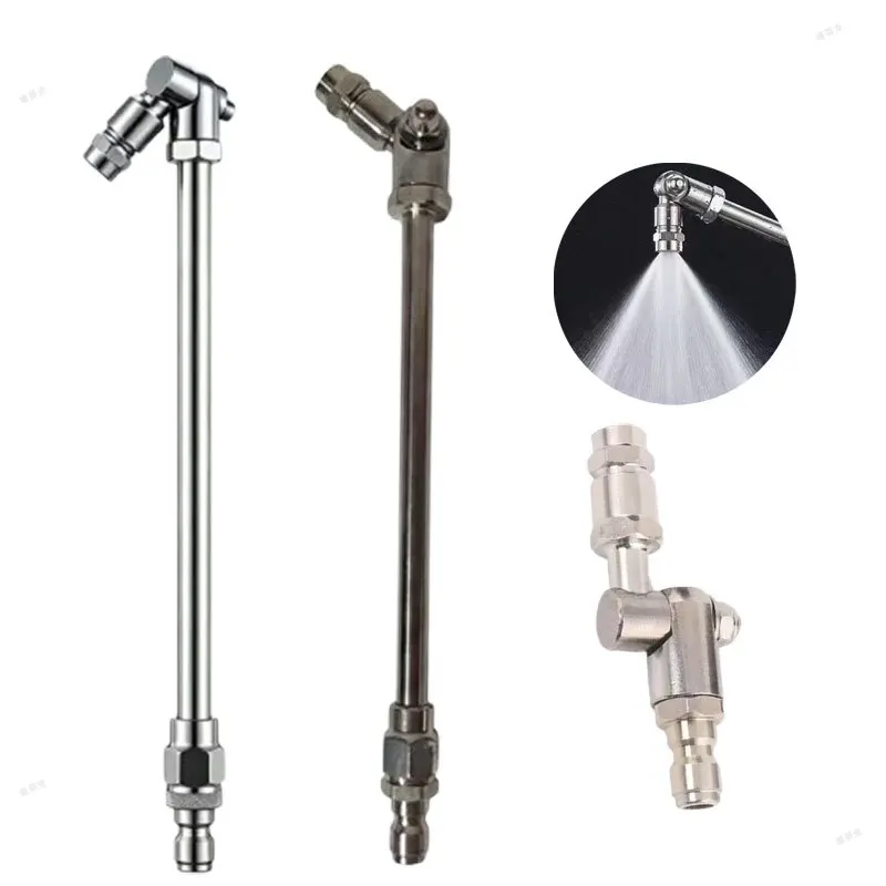 360 Swivel AC Cleaning Wand High Pressure Washer Cleaning Parts with 25 Degrees Fan Nozzle 1/4" Quick-Connect Wide-Angle Spray