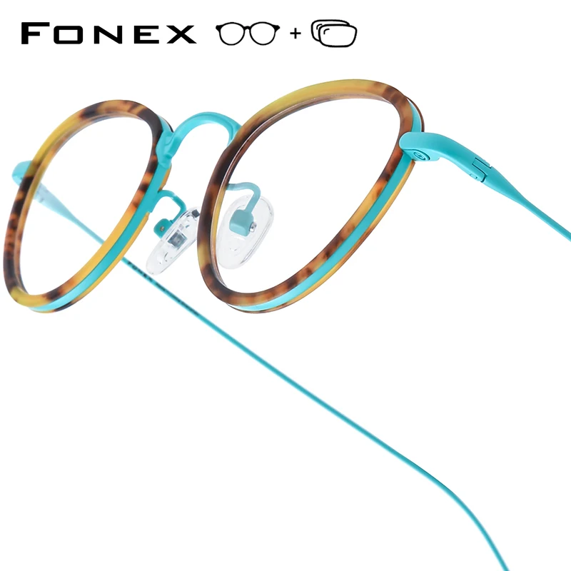 FONEX Progressive Prescription Glasses Custom Photochromic Myopia Optical Lens Eyewear Men Polygon Eyeglasses Titanium Frame 896