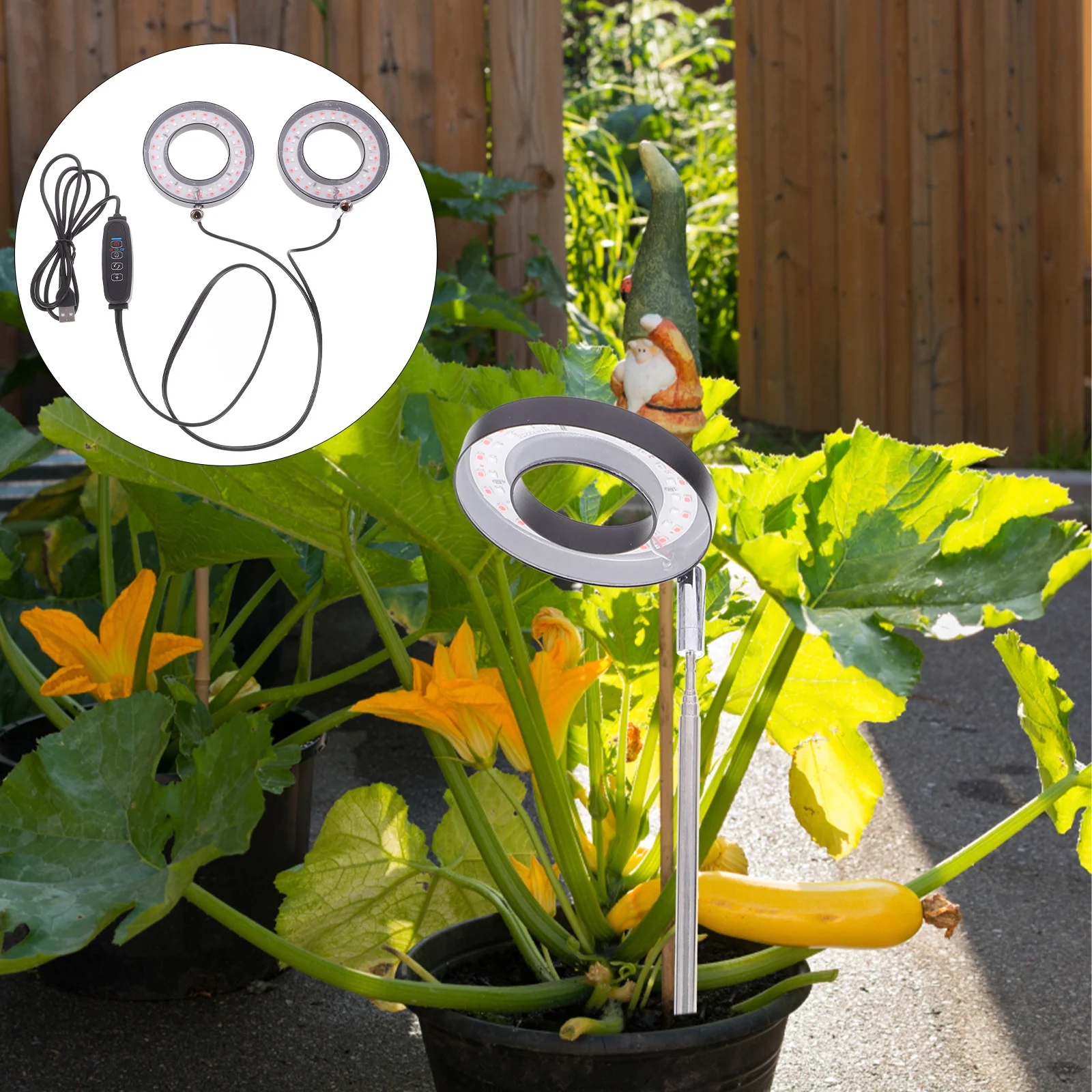 مجموعة واحدة من ضوء النمو الأحمر والأزرق للنباتات الداخلية مصباح نبات LED كامل الطيف مع حامل معدني قوي وعاء سهل الإدخال لحديقة المنزل #5