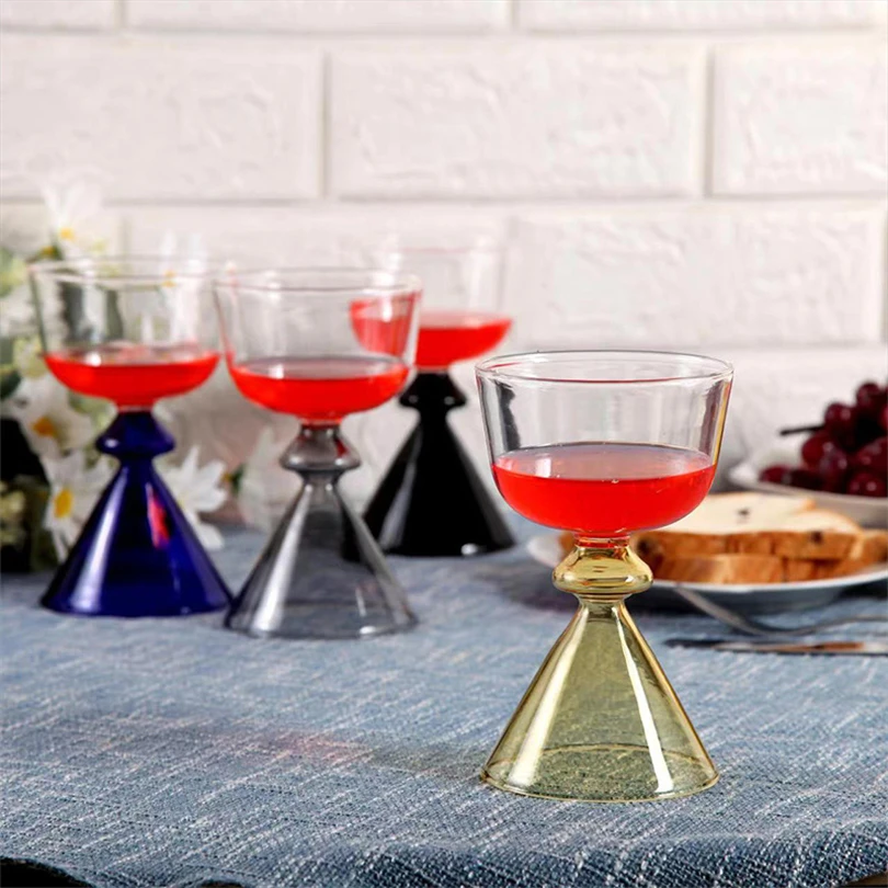 

European Style Transparent Glass, Creative, Simple, Modern, Ins Style, Juice, Tall, Red Wine, Home Cocktail, Dessert Cup