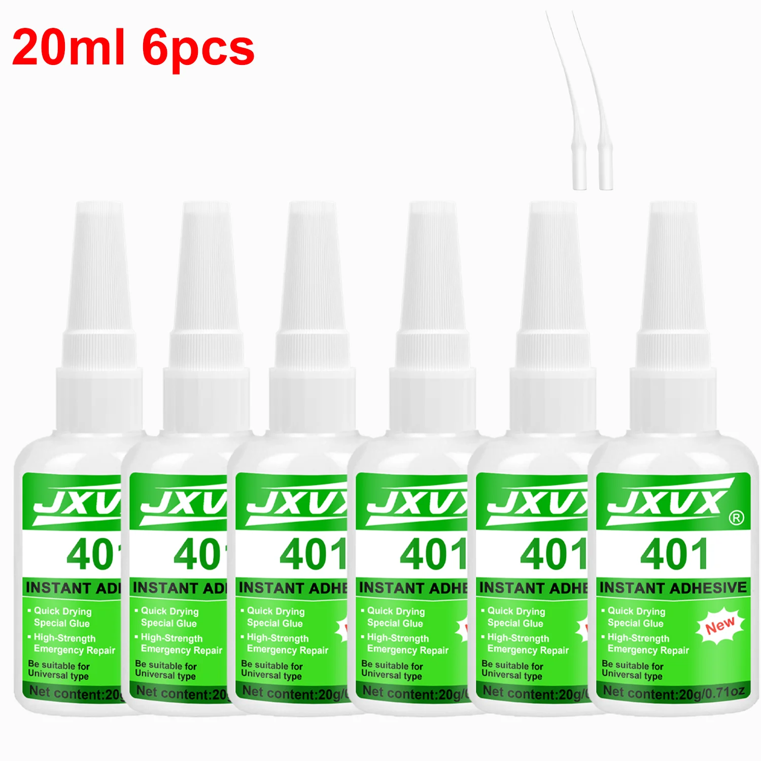 Super strong glue JXVX 401, cyanoacrylate adhesive, long-lasting and quick-drying, suitable for plastic, wood, metal, crafts and