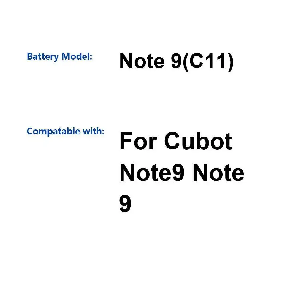 

Аккумулятор для мобильного телефона высокой емкости 5900 мАч для Cubot Note9 Note 9 9 C11