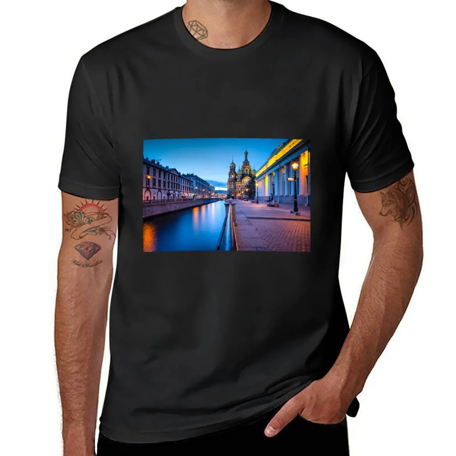 

Saint Petersburg at Night T-Shirt summer clothes Blouse vintage clothes mens plain t shirts