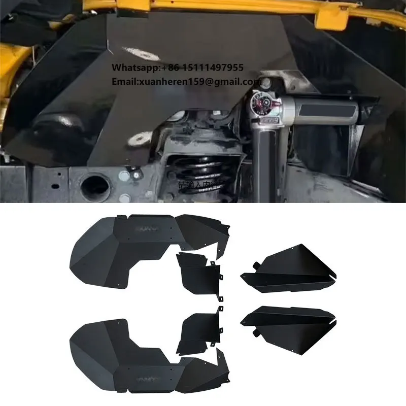 Heavy Duty Off-Road Accessories Black Aluminum Alloy Front Inner Fender Liners for Jeep Wrangler JL 2018-2024