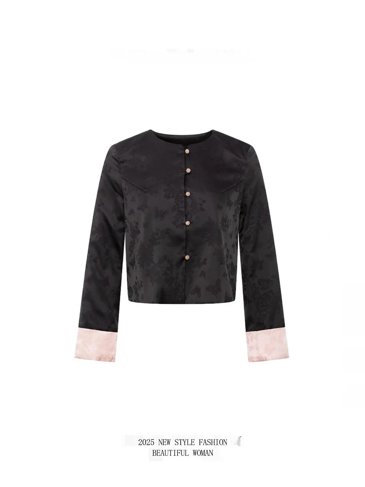 

Elegant Chinese Style Women's Jacket Knockinghead New 2025 High Quality Fashionable Top Long Sleeve round Neck Short Coat