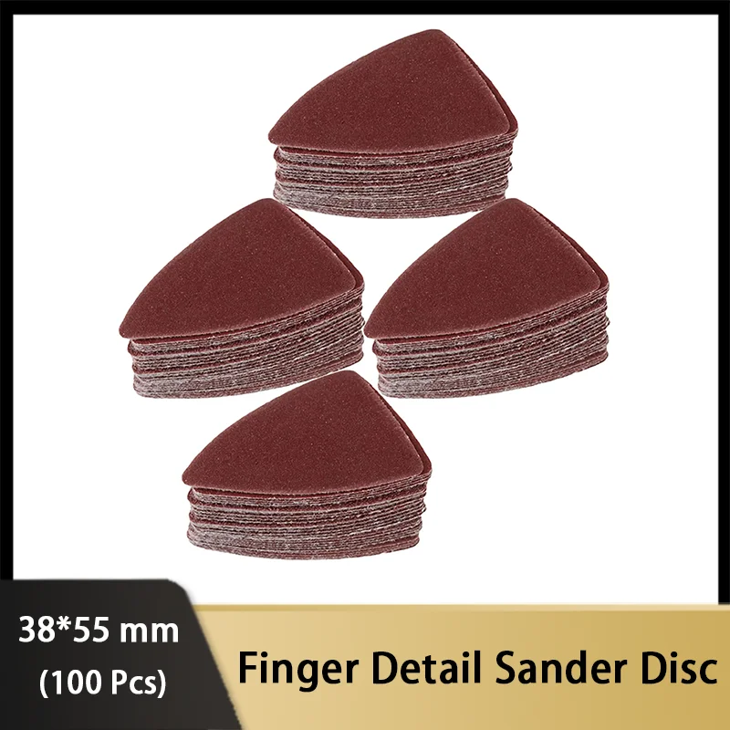 

38x55MM 100Pcs Finger Detail Sander Sandpads Assorted 60/80/120/180/240 Grits Durable and Practical Material for Wood Sanding