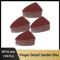 38x55MM 100Pcs Finger Detail Sander Sandpads Assorted 60/80/120/180/240 Grits Durable and Practical Material for Wood Sanding