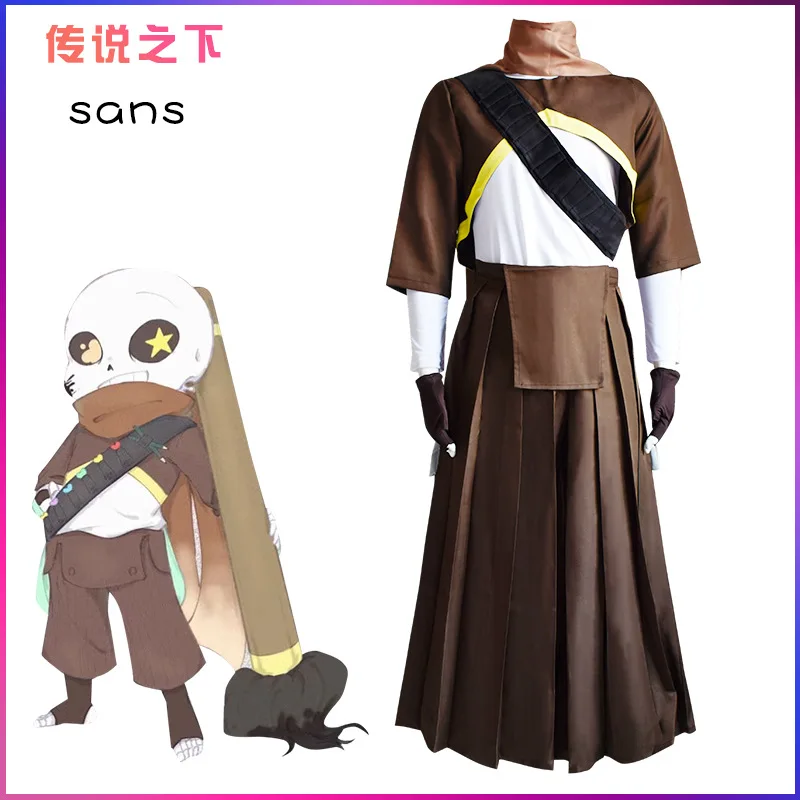 

Anime Ink Cos Sans Cosplay Costume Coat Vest Pants Outfits Halloween Carnival Party Disguise RolePlay Suit For Female Male Adult