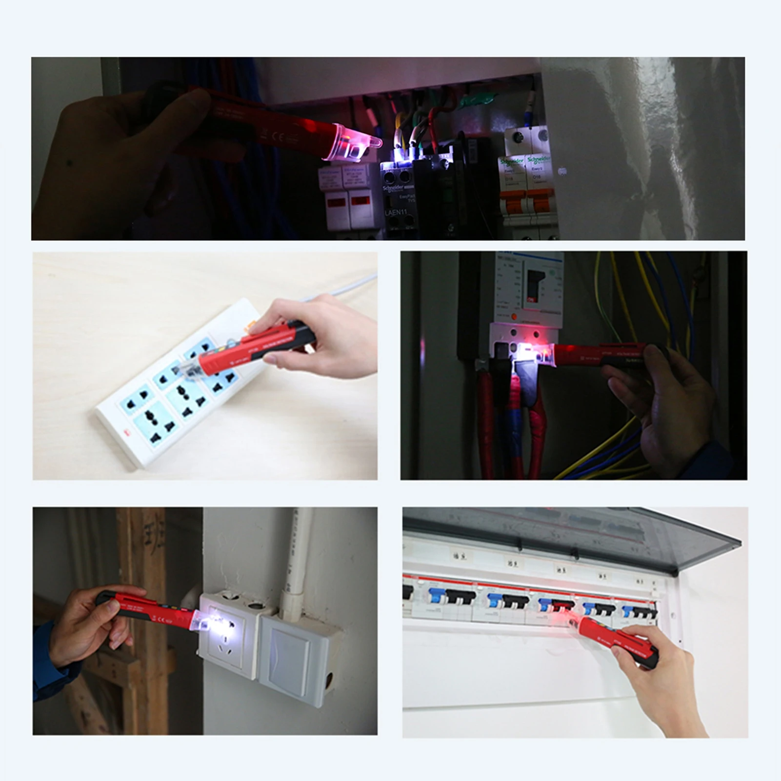 V ~ Detector de alerta UNI-T Probador de voltaje CA portátil sin contacto en forma de bolígrafo con sonido y linterna LED y detector de alarma de luz