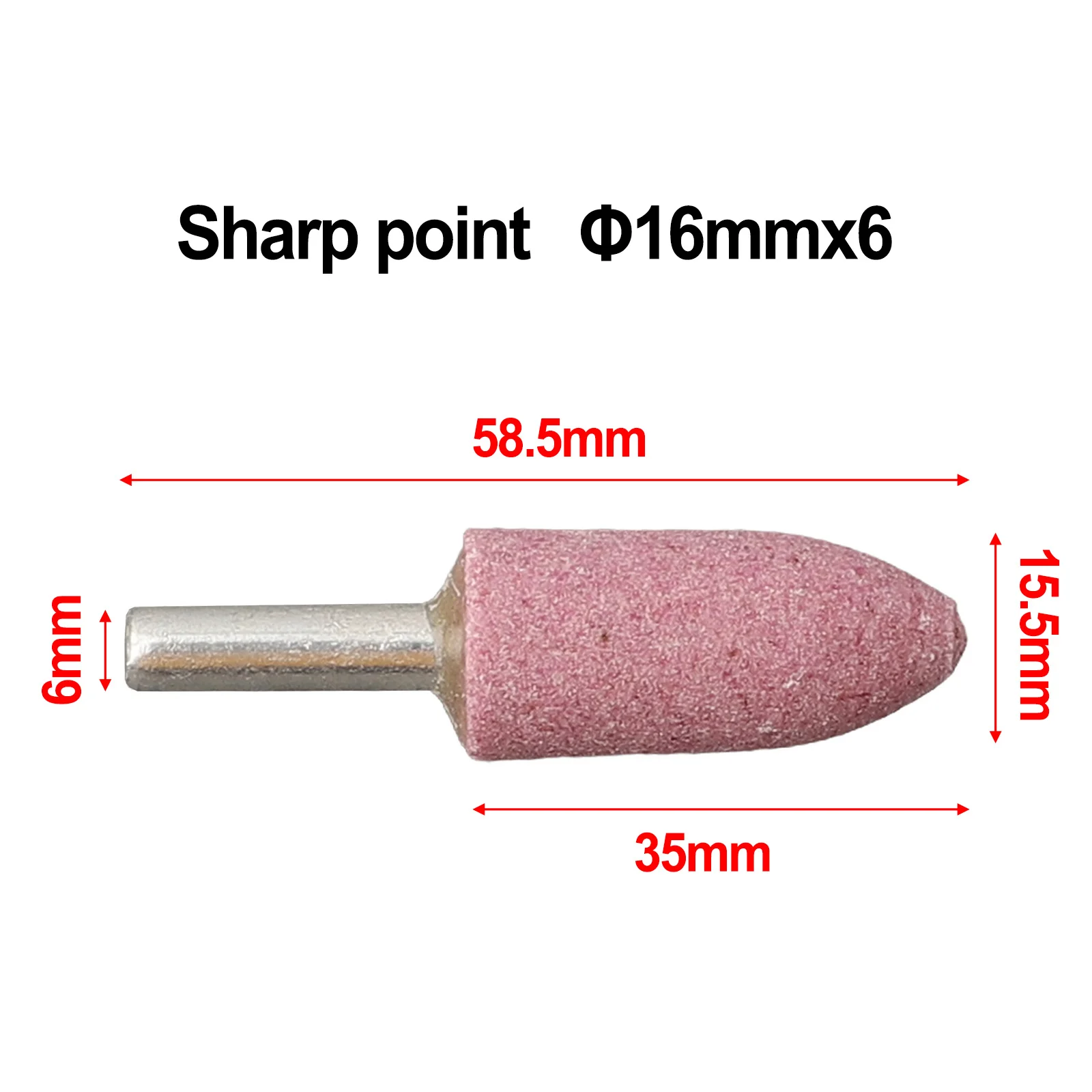 4 dimensioni 1 pz corindone testa di molatura forma conica 6mm albero lucidatura ruota abrasiva per utensili abrasivi rotanti
