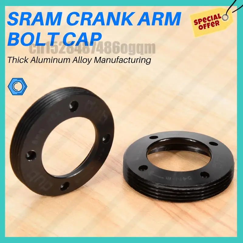 -ABJZ 2 قطعة غطاء ذراع كرنك متوافق مع نظام SRAM Dub، غطاء جانبي من سبائك الألومنيوم الأسود M18/M30 BB30 /Dub، غطاء تثبيت ذراع الساعد #5