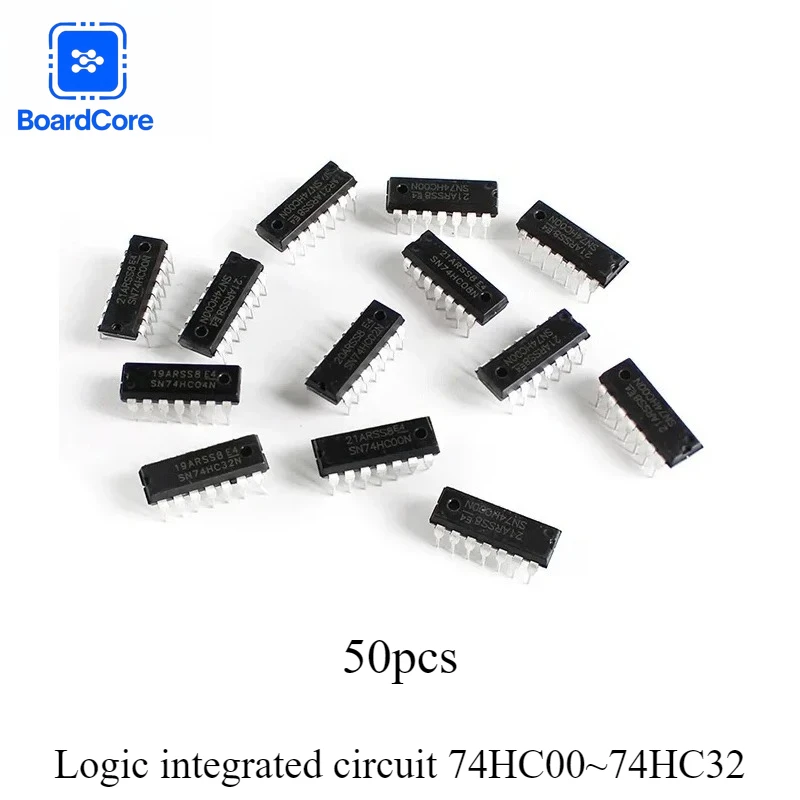 50PCS 5 Types SN74HC00N SN74HC02N SN74HC04N SN74HC08N SN74HC32N Logic IC Kit DIP-14 for Circuit Design