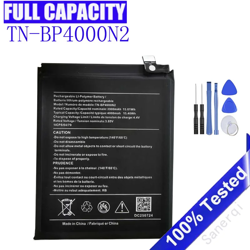 

Сменный литий-ионный полимерный аккумулятор TN-BP4000N2, 3,85 В, 4000 мАч для мобильного телефона Nokia 1ICP5/64/79, аккумулятор с бесплатными инструментами