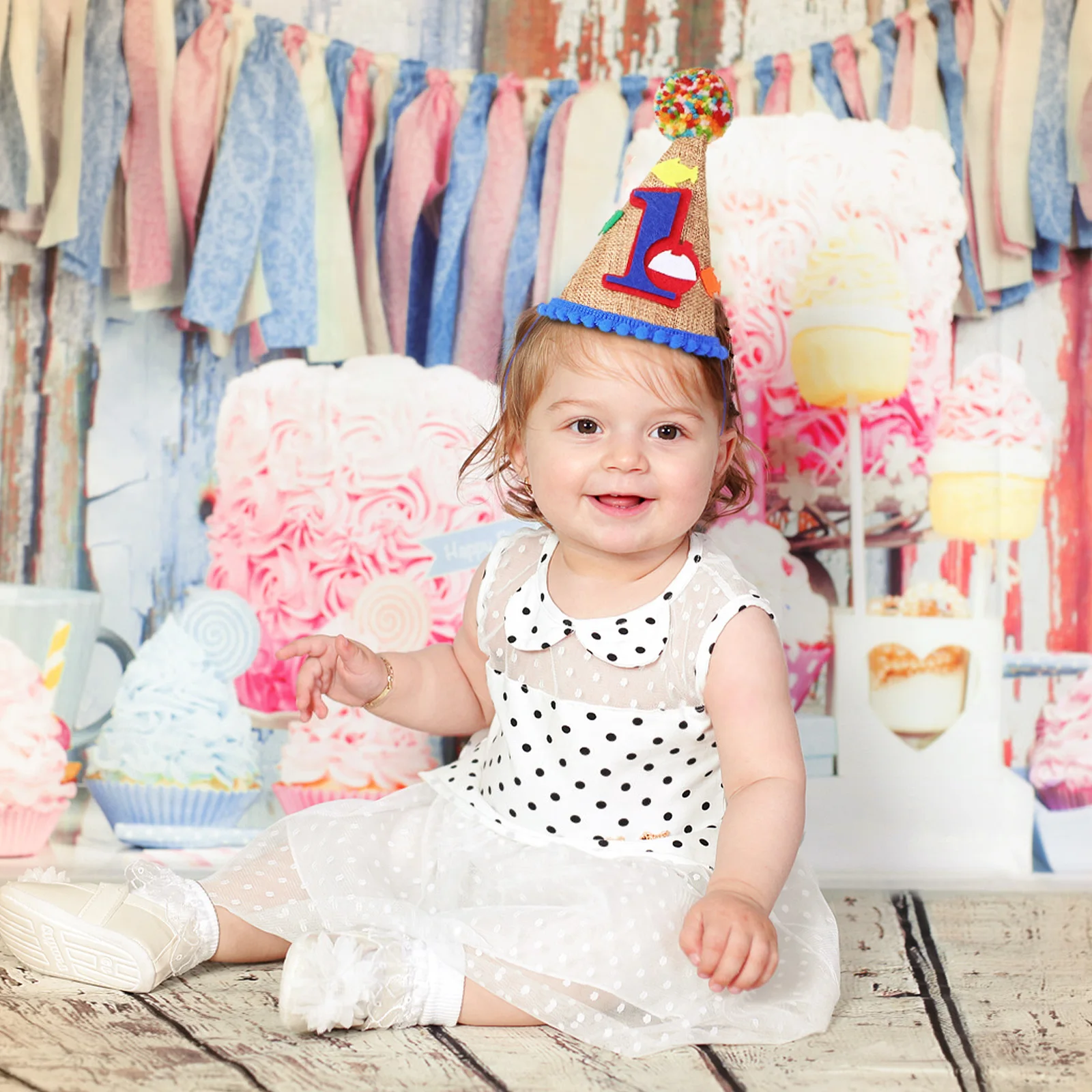 

1pcs 1 Year First Hat Cone Hat For First Birthday Celebration Birthday Party Hats For Party Hats Decorations