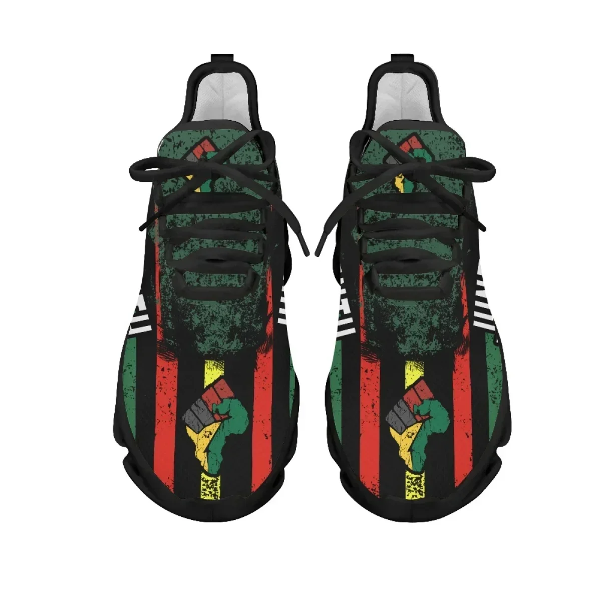 Juneteenth Peace and Love Print Mesh Sneakers Lightweight Walking Shoe Non Slip Breathable Athletic Running Zapatos