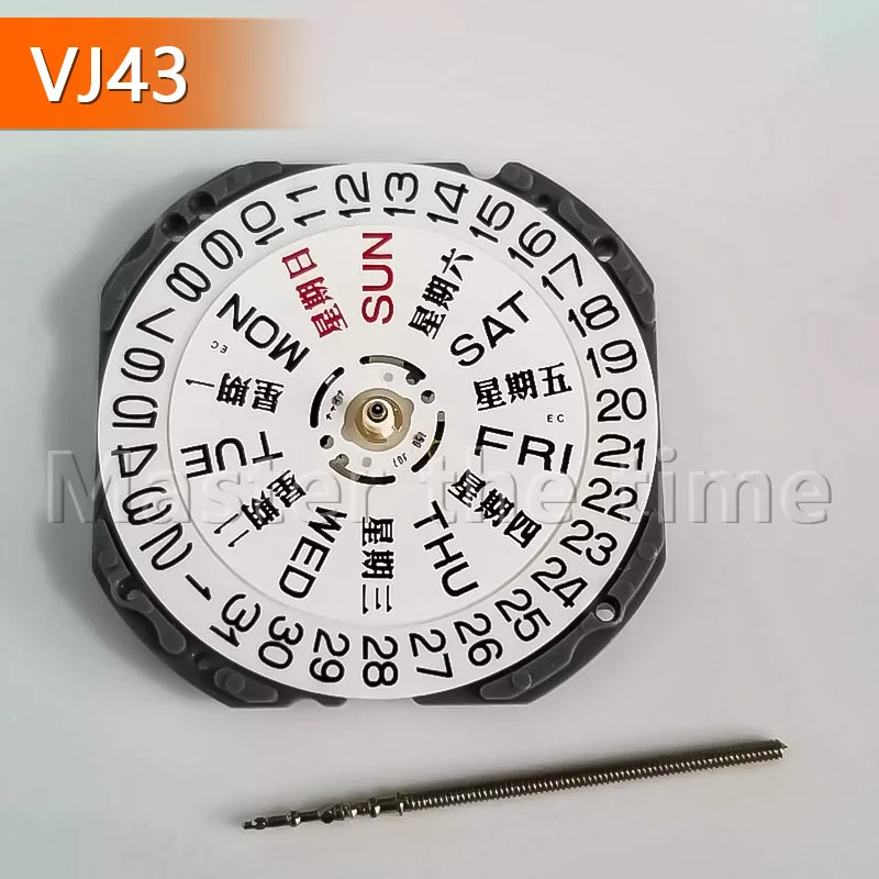 New Quartz Movement VJ43B Watch Clock Parts Dual Calendar Mechanism High Precision Timekeeping Accessory for Watchmakers