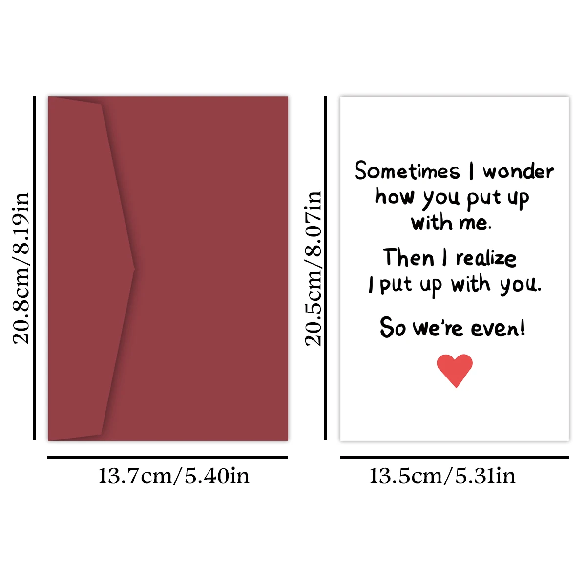 1pc Unique Anniversary Card,We Put Up With Each Other! Humorous Happy Anniversary Greeting Card for Couples,Wife,Husband,Him,Her