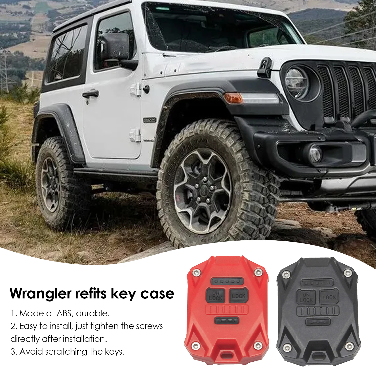 Durable Car Key Protective Shell For Jeep Wrangler JK 2007-2017