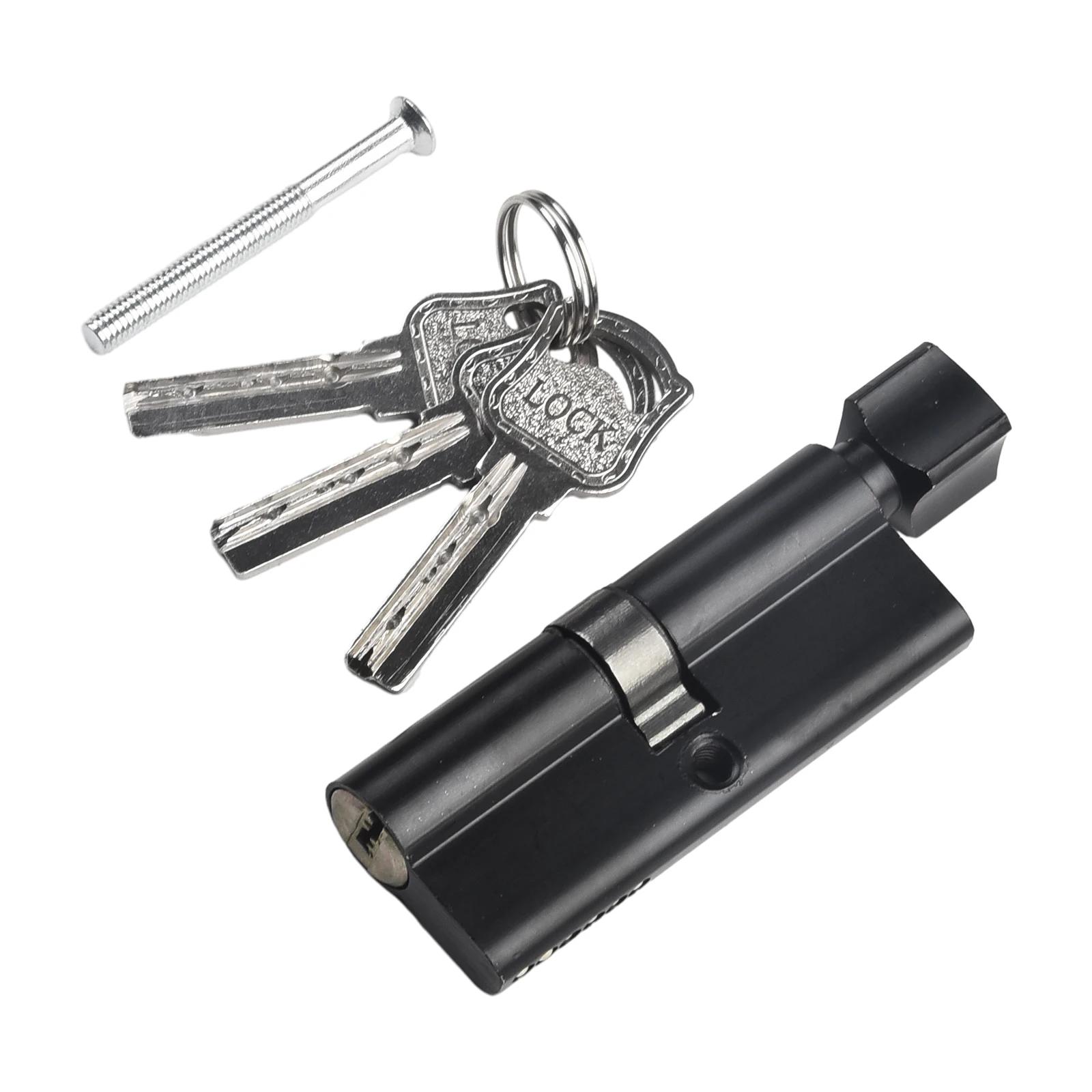 30-10-30mm Size Home Security Door Lock Cylinder 1 Fixing Screw Included 3 Keys Included Both Side Key Operated